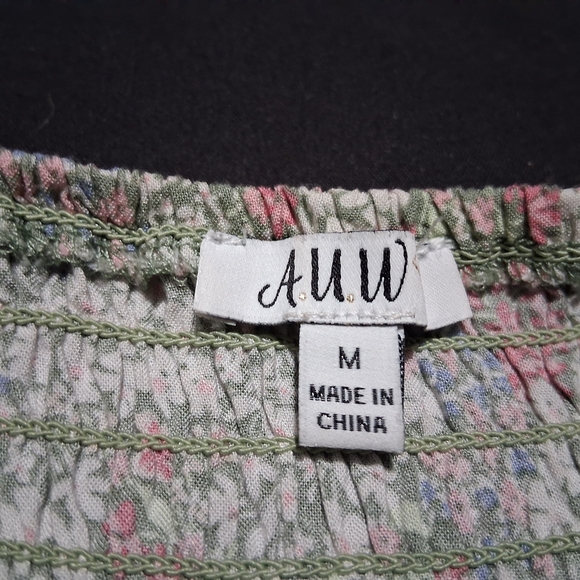 AUW Pink and Green Sleeveless Sundress - Picture 7 of 7